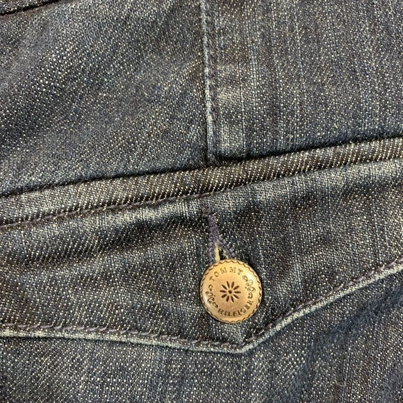 Women’s Tommy Hilfiger Trouser Denim Jeans Wide Leg Sz 10S Short Dark Wash - Picture 2 of 10